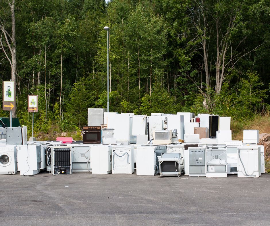 Collection of old household appliances and junk ready for disposal, emphasizing the importance of junk removal services.